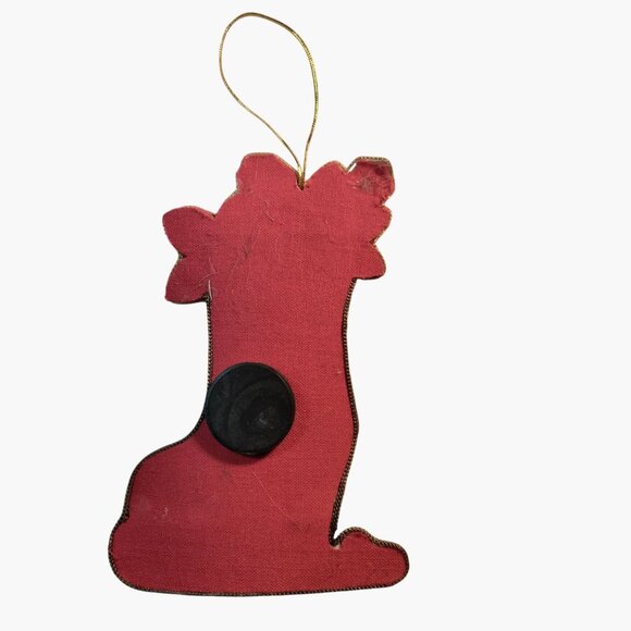 Christmas Ice Skate Ornament Magnet Holly Accents White Gold Trim - Picture 2 of 4